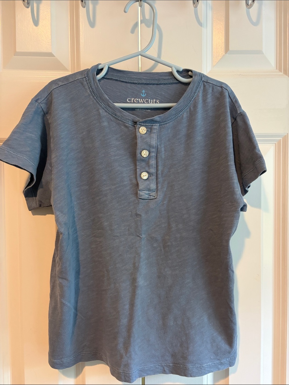 crewcuts boys Slate Blue Henley Short Sleeve Tee